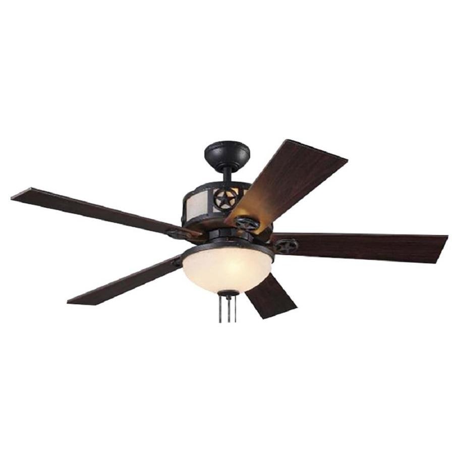 Thoroughbred 52 In Matte Black Indoor Ceiling Fan With Light Kit 5 Blade