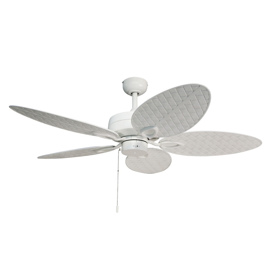 Harbor Breeze Tilghman Ii 52 In White Indoor Outdoor Ceiling Fan 5 Blade In The Ceiling Fans Department At Lowes Com