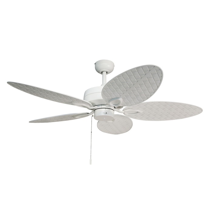 White Indoor Outdoor Ceiling Fan, Wicker Ceiling Fan