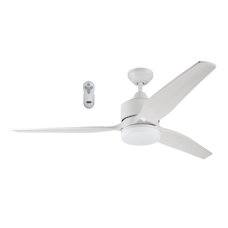 Fairwind 60 In White Led Indoor Outdoor Ceiling Fan With Light Kit And Remote 3 Blade