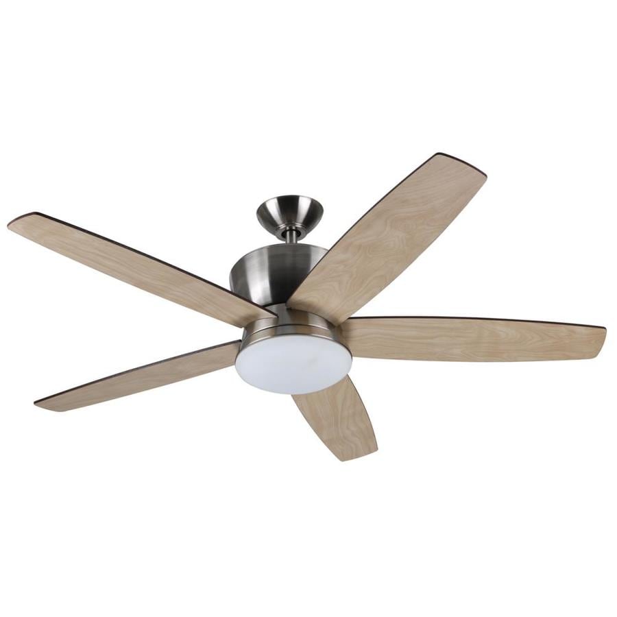 Litex Alderson 52-in Brushed Nickel LED Indoor Ceiling Fan with Light ...