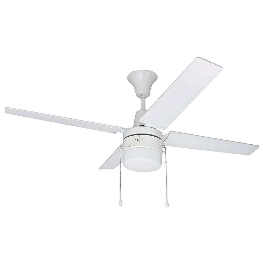 Wakefield 48 In White Led Indoor Ceiling Fan With Light Kit 4 Blade