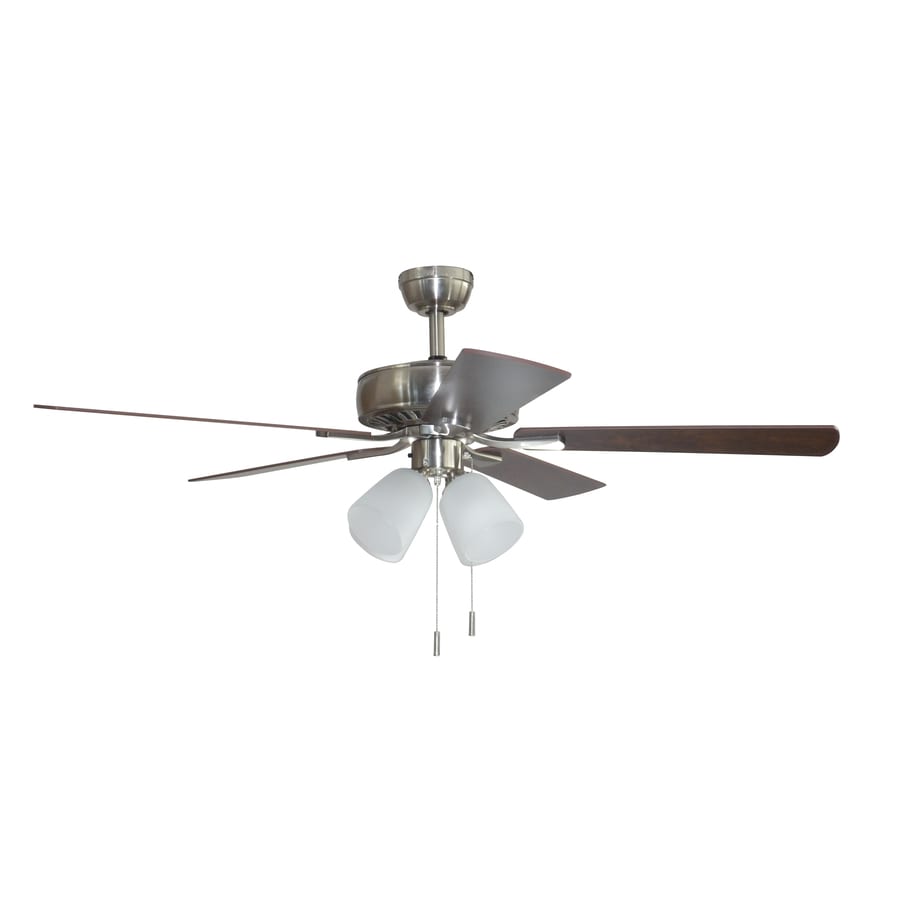 Grace Bay 52 In Nickel Led Indoor Ceiling Fan With Light Kit 5 Blade