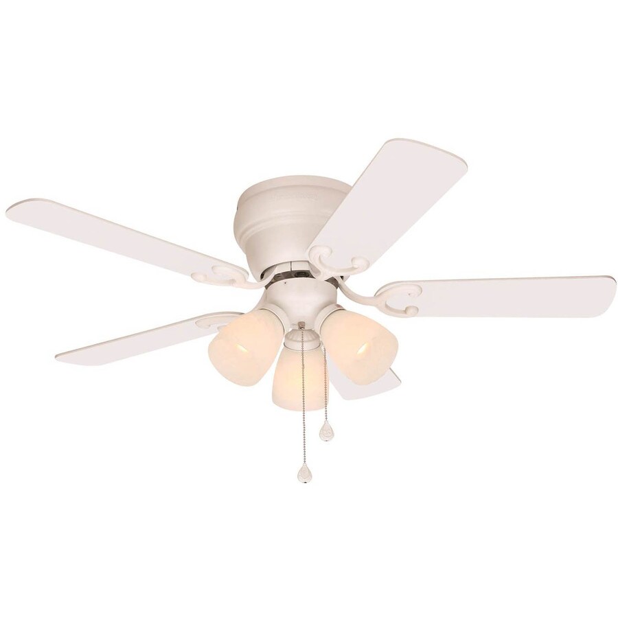 Cheshire Ii 42 In White Indoor Flush Mount Ceiling Fan With Light Kit 5 Blade