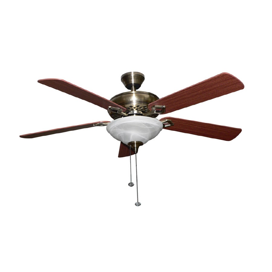 Harbor Breeze LKD52AB5CL 52" Shelby Antique Brass Ceiling Fan - Thumbnail