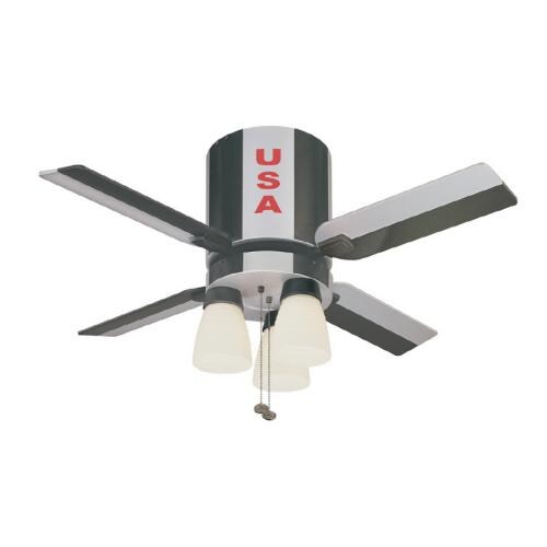 42 Aerospace Matte Black And Silver Ceiling Fan