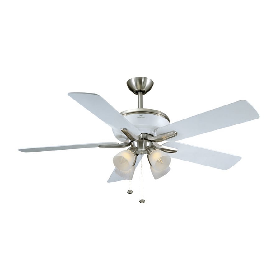 Harbor Breeze 52 Tiempo Brushed Nickel White Ceiling Fan At