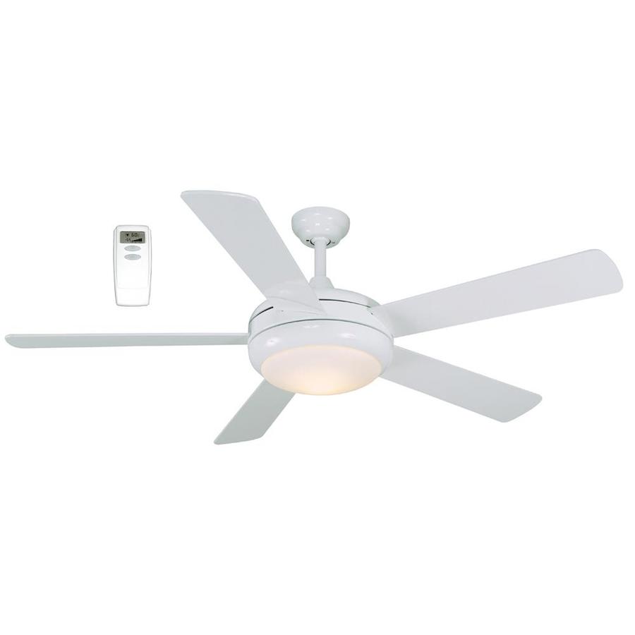 Titan 52 In White Indoor Ceiling Fan With Light Kit And Remote 5 Blade