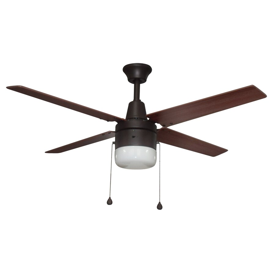 Decatur Harbor 48 In Bronze Downrod Mount Ceiling Fan With Light Ceiling Fan With Light Kit Harbor Breeze Decatur 48 In Bronze Downrod Mount