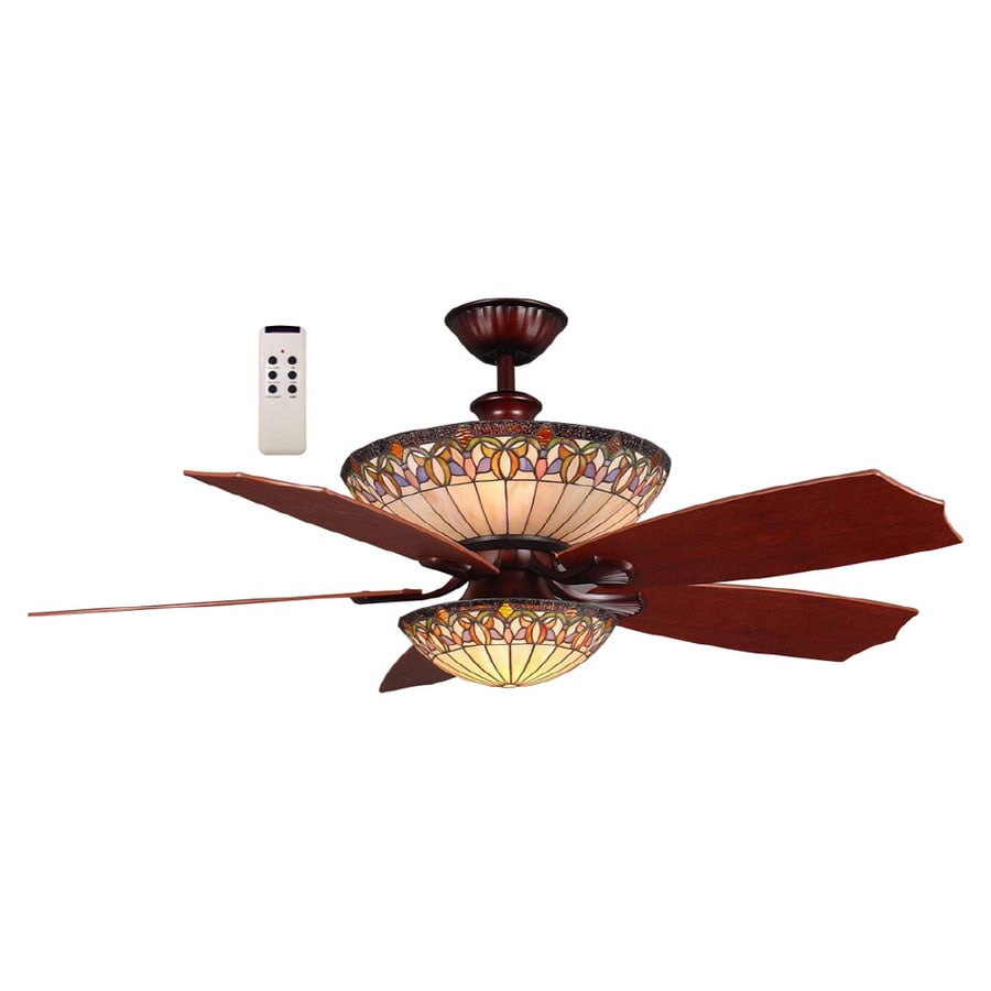 Harbor Breeze E CM54RBZ5CRS 54-in Ceiling Fan with Light Kit Remote (5-Blade)