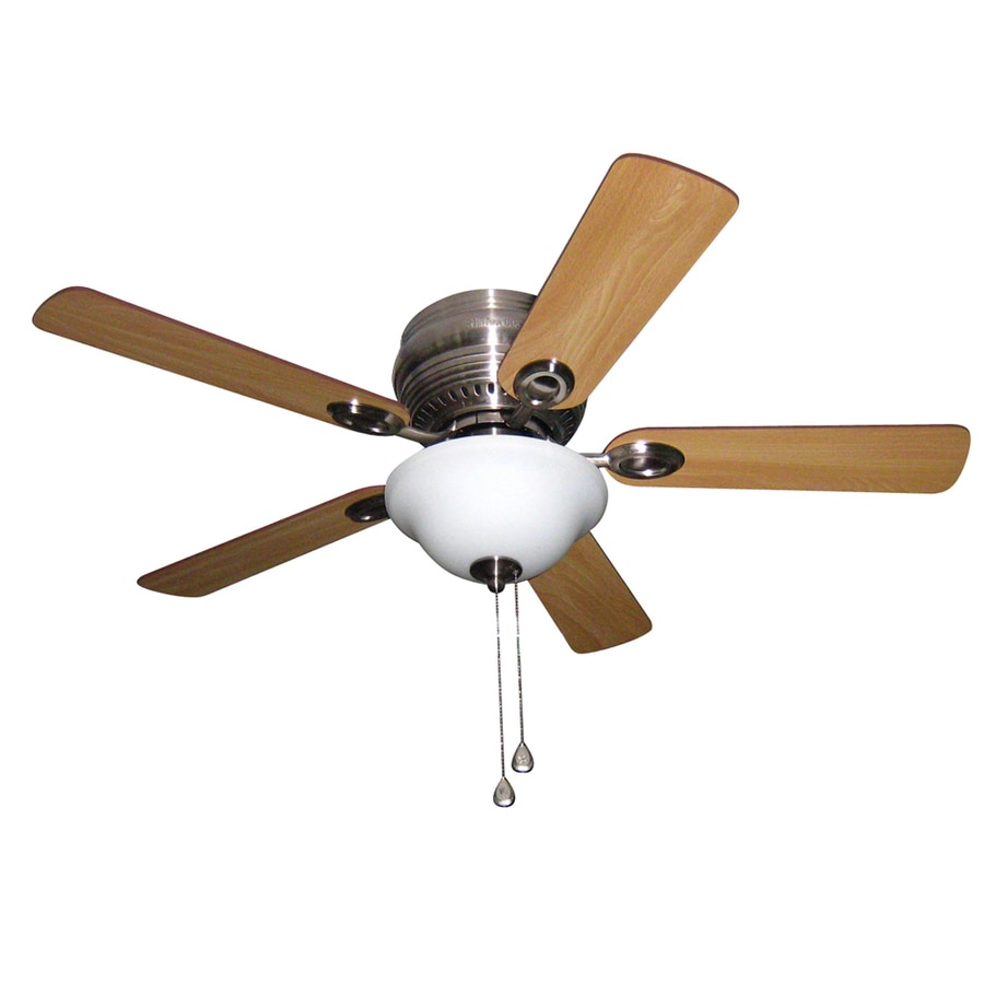 Mayfield 44 In Brushed Nickel Indoor Flush Mount Ceiling Fan With Light Kit 5 Blade