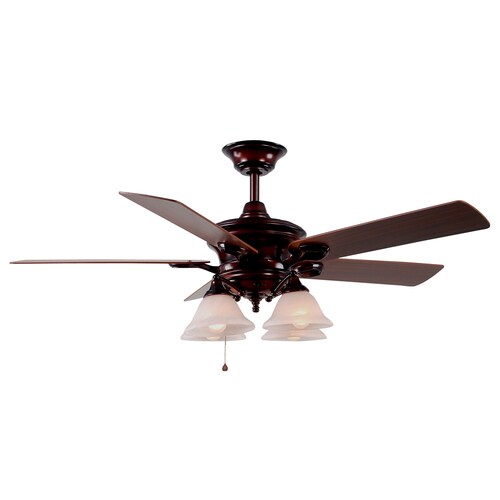 Bellhaven 52 In Rustic Bronze Downrod Mount Indoor Ceiling Fan With Light Kit