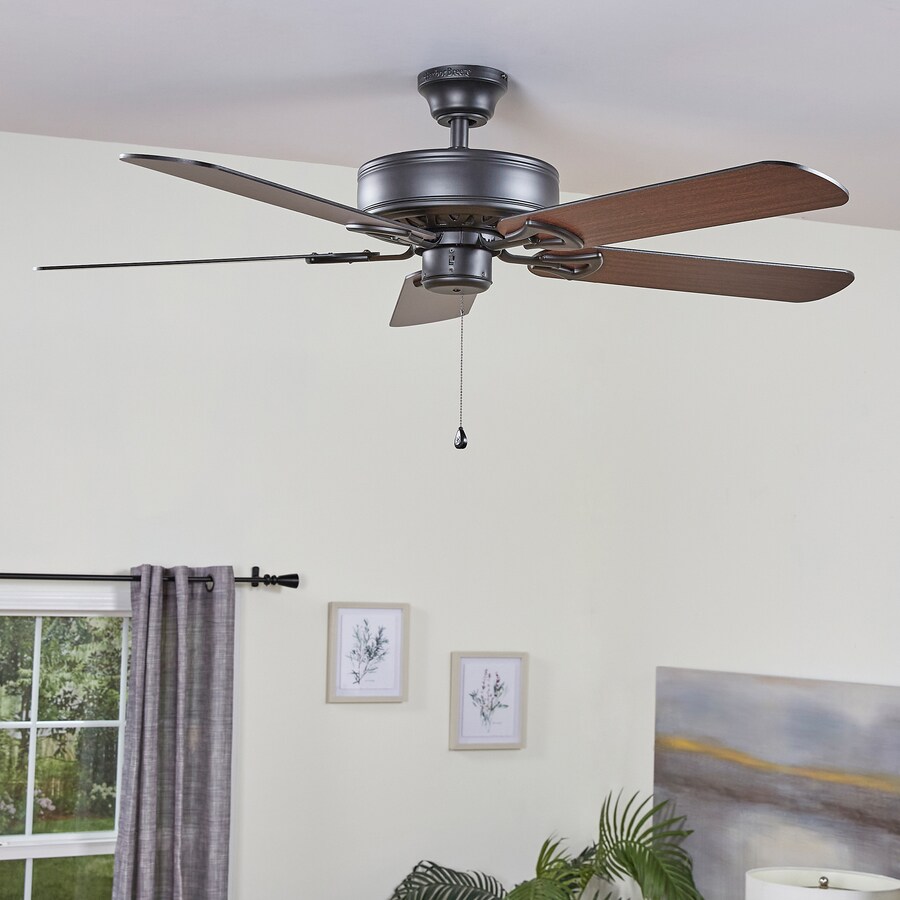 Harbor Breeze Classic Matte Black 52-in Indoor Ceiling Fan (5-Blade) in ...