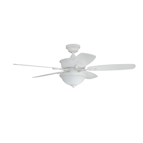 Bayou Creek 56 In White Led Indoor Ceiling Fan With Light Kit And Remote 5 Blade