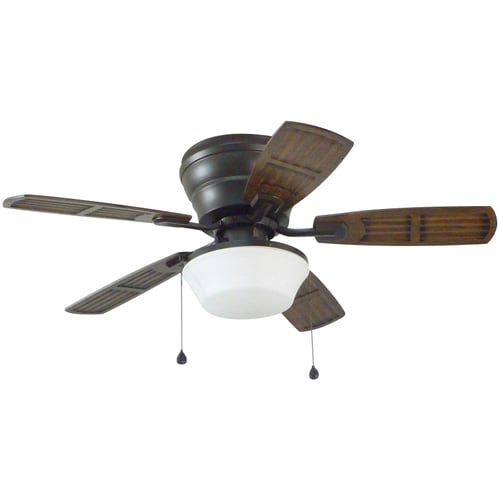 Mooreland 44 In Bronze Indoor Outdoor Flush Mount Ceiling Fan With Light Kit 5 Blade