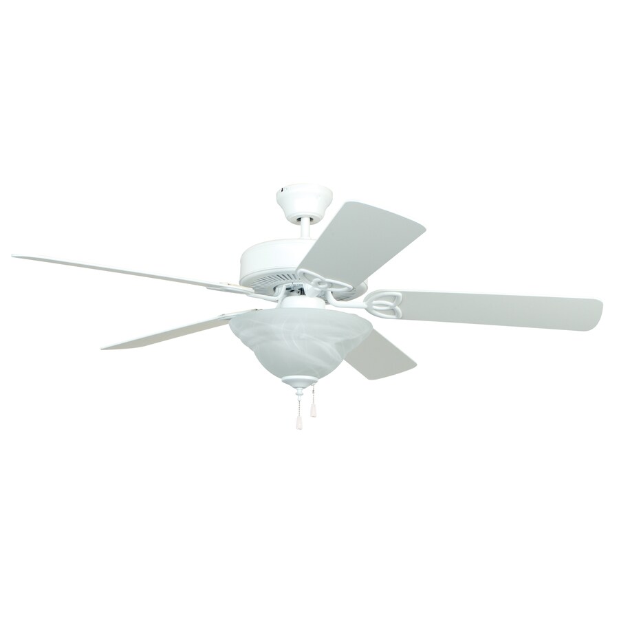 Craftmade Builder Deluxe 52-in Matte White Indoor Ceiling Fan with Light Kit