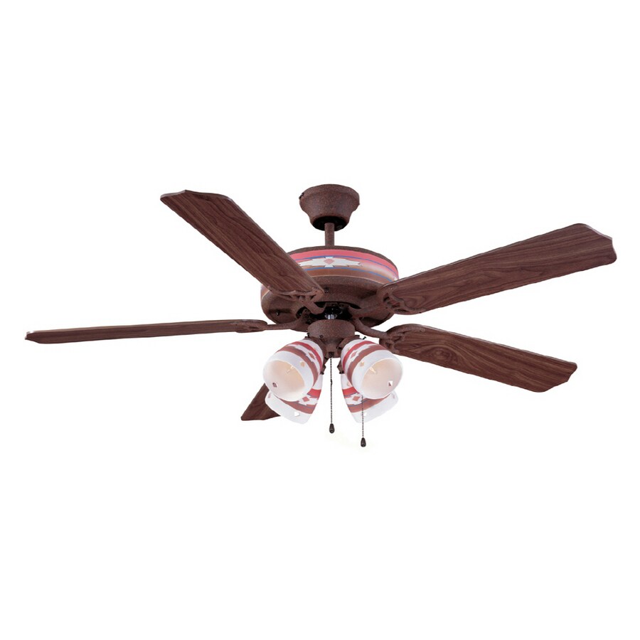 Litex 52 Mesa Southwest Rust Ceiling Fan 4 Light At Lowes Com