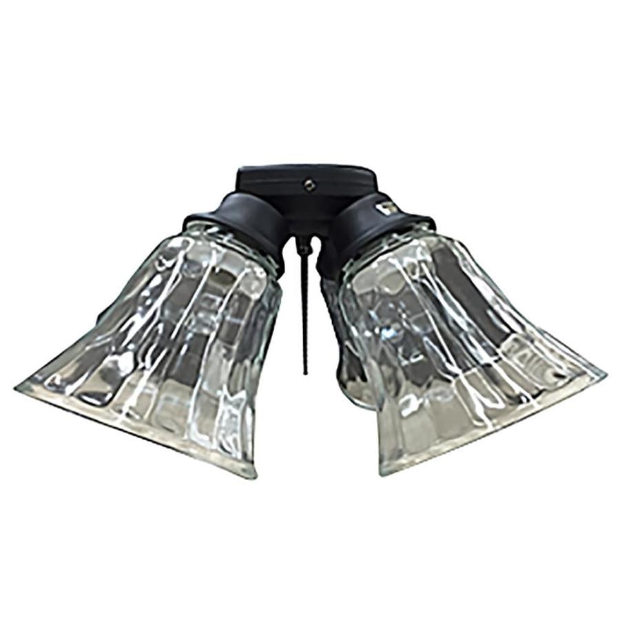 Shop Ceiling Fan Light Kits at Lowes.com - Harbor Breeze 4-Light Black Incandescent Ceiling Fan Light Kit with Clear  Crystal Glass