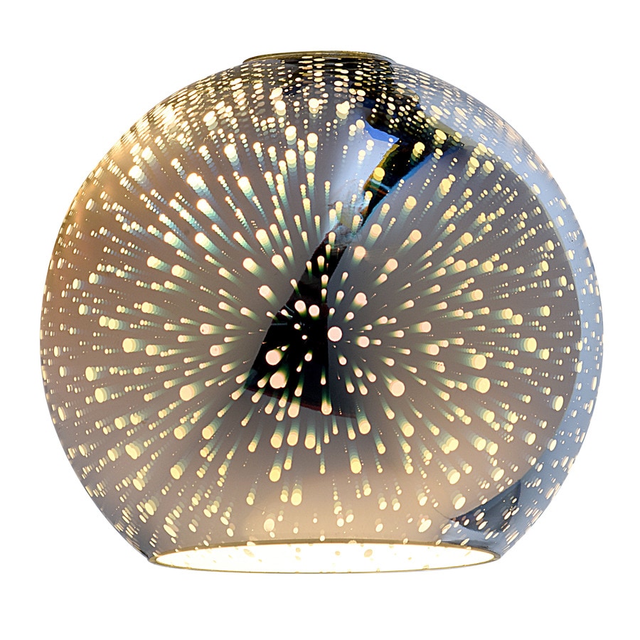 Portfolio 6 3 In H 7 In W Silver Explosion Art Glass Globe Pendant