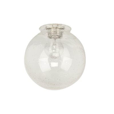 Litex 6 In H 5 87 In W Clear Seeded Seeded Glass Orb Flush Mount