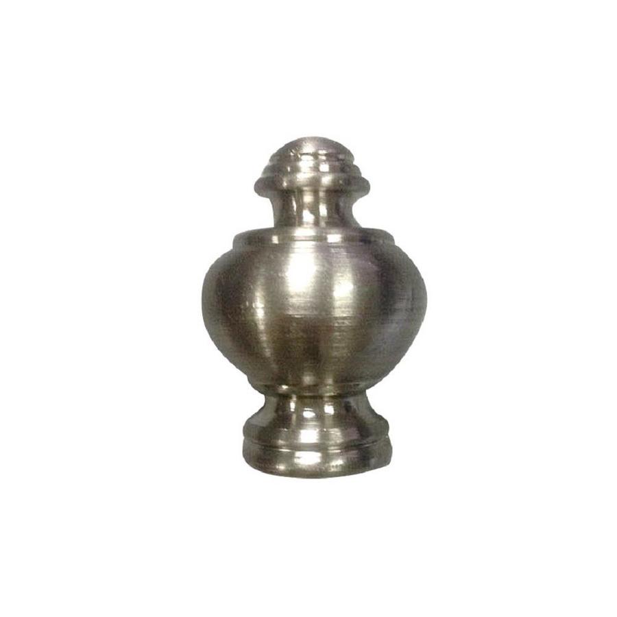 Lamp Finial-Antq.Silver RHINESTONE FLOWER Lamp Finial-Satin Nickel Base 