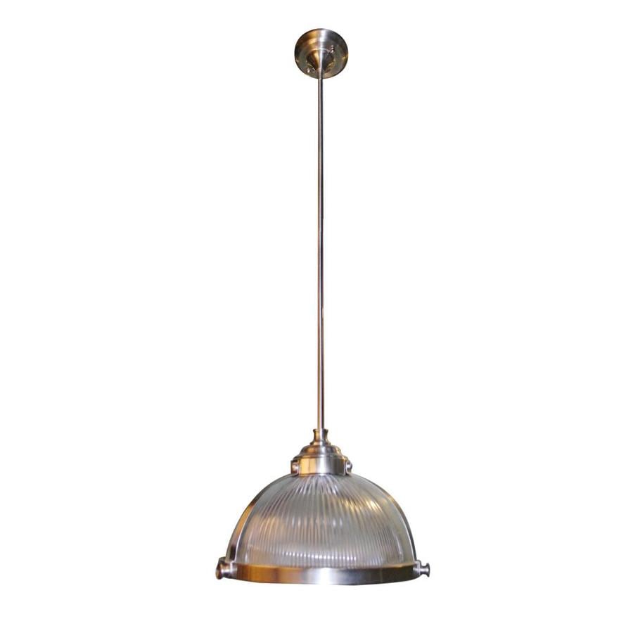 Allen Roth Satin Nickel Pendant Light Vintage Clear Glass Dome