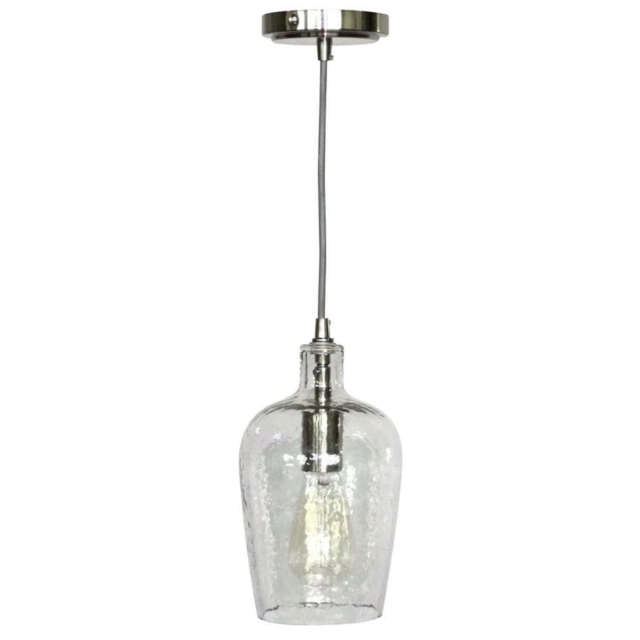 Allen Roth Brushed Nickel Pendant Light Transitional Clear Glass