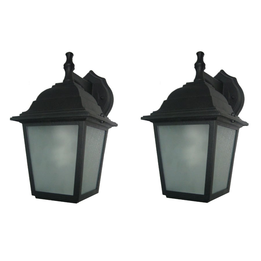 Portfolio 2-Pack 2-Light 10.75-in Black Pin Base Outdoor Wall Light at 