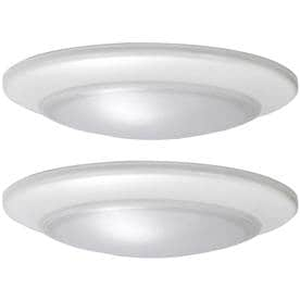 Project Source 2-Pack 7-in W White LED Ceiling Flush Mount Light