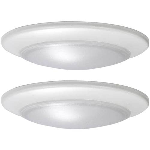 Project Source 2 Pack 7 4 In White Modern Contemporary Integrated Led Flush Mount Light Energy Star At Lowes Com