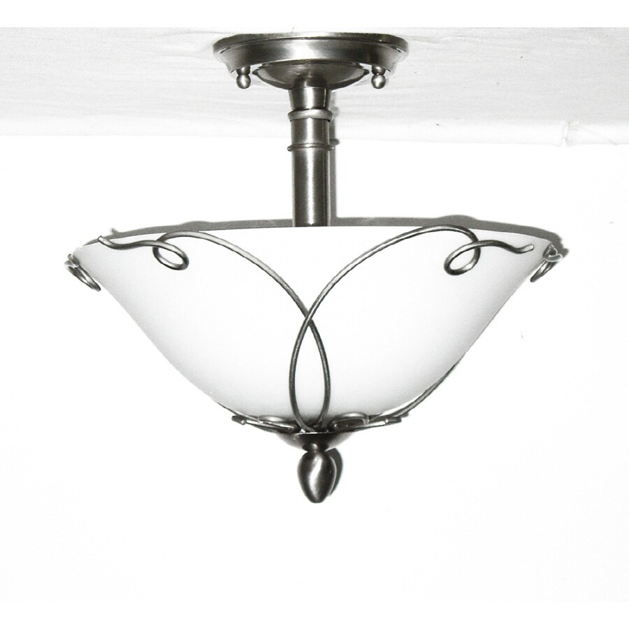 Portfolio SF116BNK 1-Light 12.5-in Brushed Nickel Flush Mount Light
