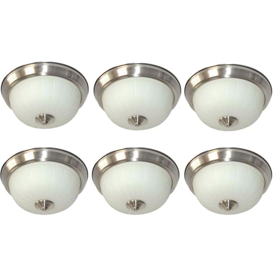 Project Source 6 Pack 9 In Brushed Nickel Traditional Led Flush
