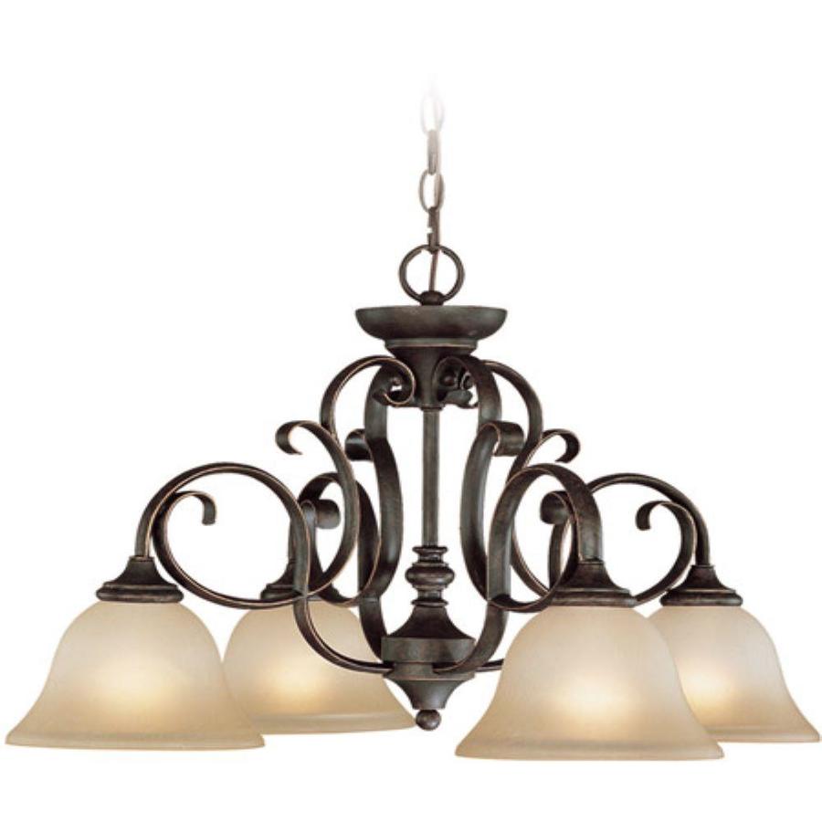 Craftmade Barrett Place 4-Light Mocha Bronze Traditional Etched Glass Chandelier