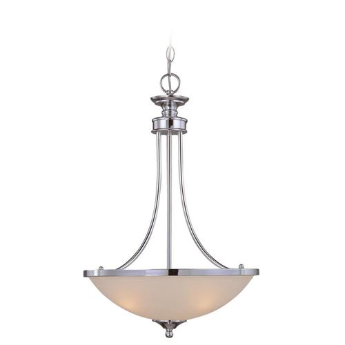 Craftmade Spencer Chrome Traditional Frosted Glass Bowl Pendant Light in the Pendant Lighting