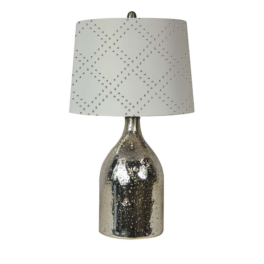Litex 27 In Silver Table Lamp With Fabric Shade At Lowes Litex 27 In Silver Table Lamp With Fabric Shade