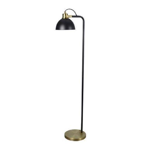 Allen + roth 58-in Black/Brass Downbridge Floor Lamp at ...