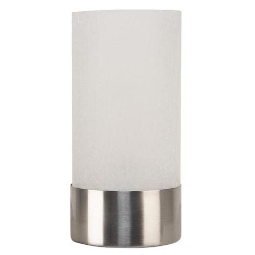 allen + roth 10-in Brushed Nickel Uplight Table Lamp with Glass Shade ...