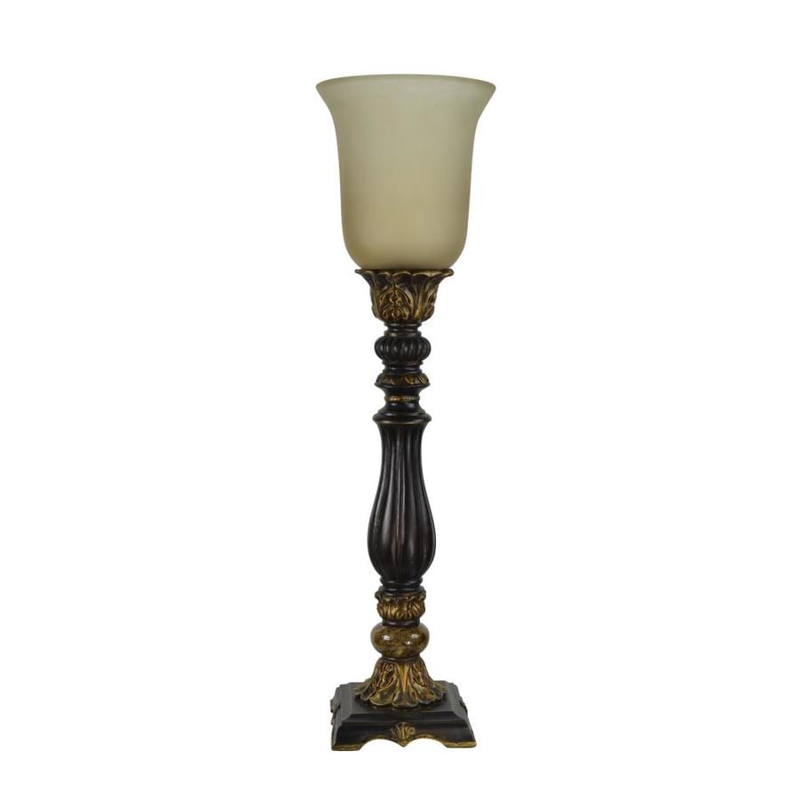 Portfolio Barada 27-in Bronze Uplight Table Lamp with Glass Shade at