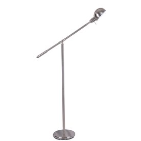 Portfolio Embleton 56-in Brushed Nickel Floor Lamp with Metal Shade