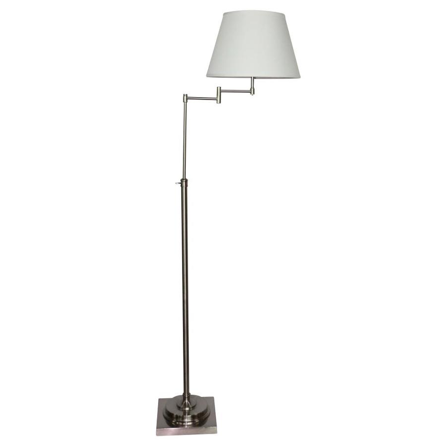 Allen + roth Hillam 64-in Brushed Nickel Swing-Arm Floor Lamp with ...