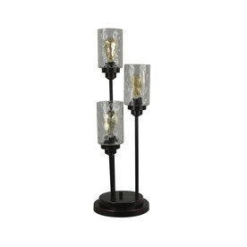 allen + roth Latchbury 30.5-in Bronze Table Lamp with Glass Shade