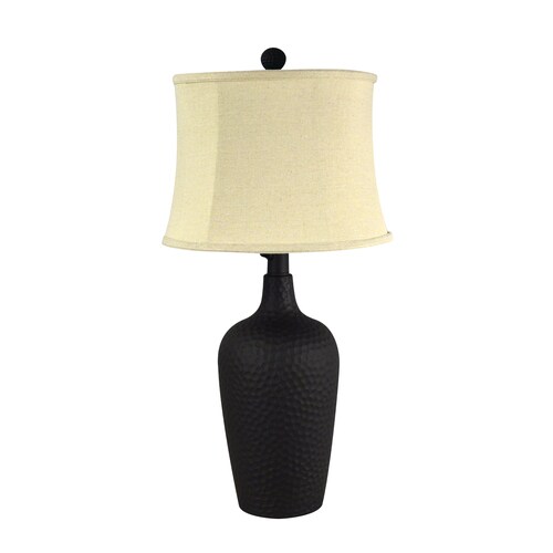 Allen + Roth 30.75-in Bronze Table Lamp With Fabric Shade In The Table ...