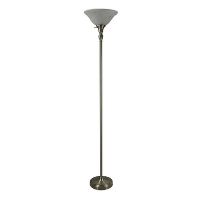 Allen Roth 72 In Brushed Nickel Torchiere Floor Lamp At Lowes Com