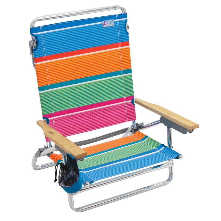 RIO Brands Folding Beach Chair in the Beach & Camping Chairs department ...