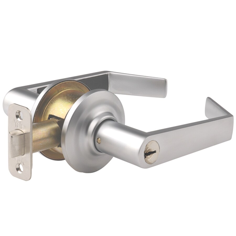 Yale Security YH Augusta Satin Chrome Keyed Entry Door Handle at