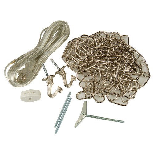 Portfolio 2 Hook Nickel Metal Swag Light Kit With Chain And Cord