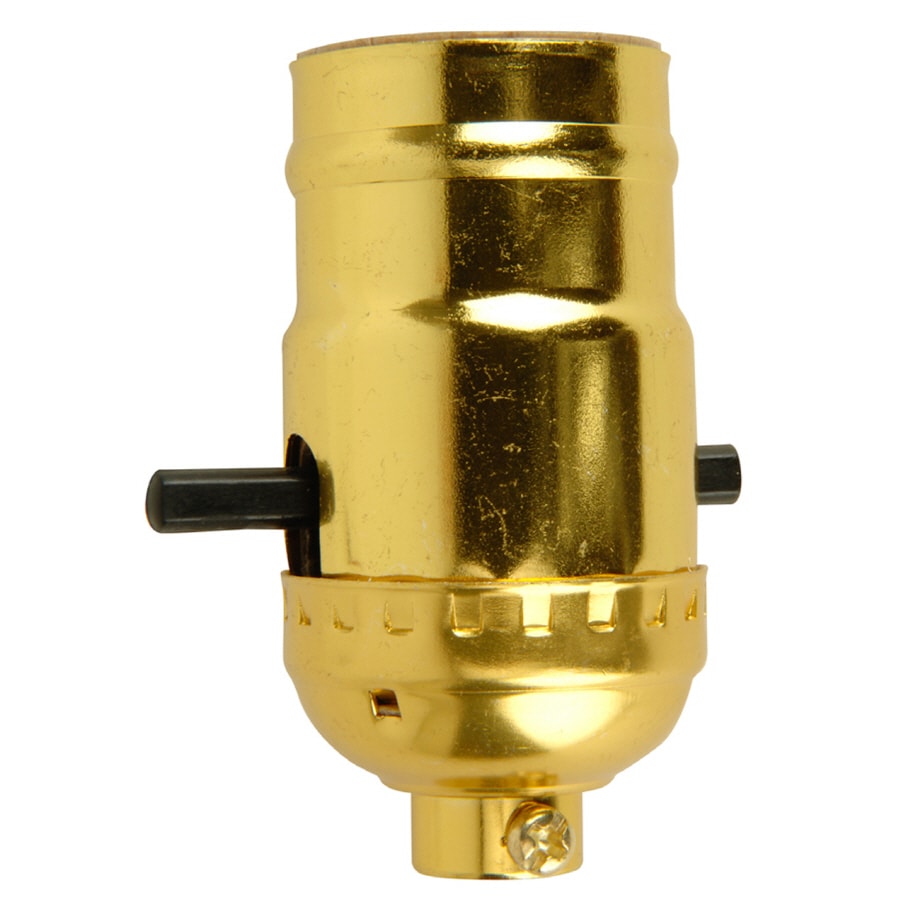 Project Source 964L 60 -Watt Plastic Push-through Lamp Socket , Gold