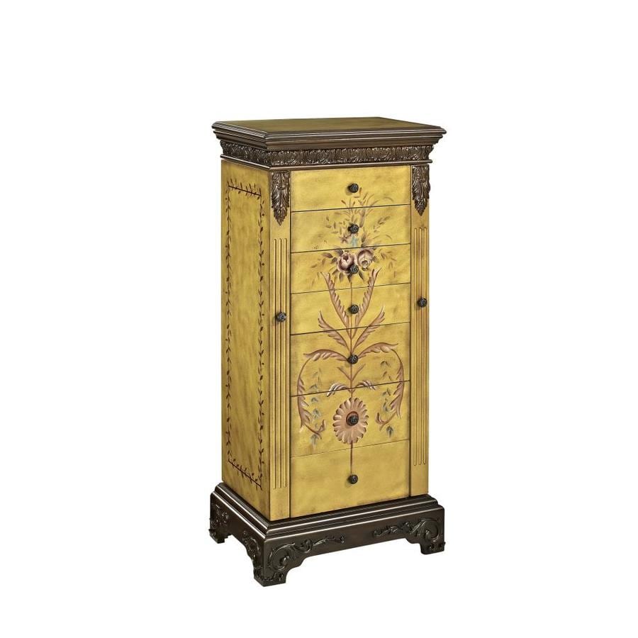 Shop Powell Golden Antique Parchment Floorstanding Jewelry Armoire at Lowes.com