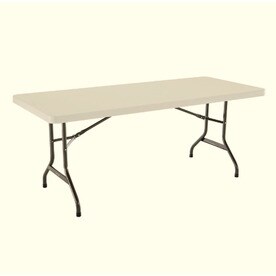 Lifetime Products Rectangle Folding Tables At Lowes Lifetime Products Set Of 4 72 In X 30 Rectangle Steel White Folding