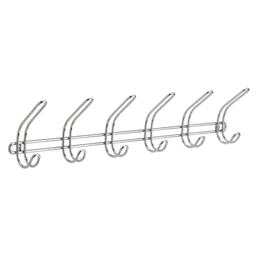 Interdesign Clico Chrome 6 Hook Wall Mount Rack At Lowes Interdesign Clico Chrome 6 Hook Wall Mount Rack